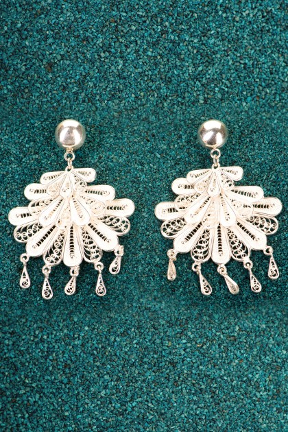 Marinera Dance - Silver filigree earrings