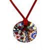 Murrine Monaco Pendant - Flowers on Red