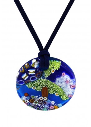 MurrineMonaco Pendant - Tree on Blue III