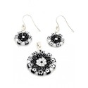 Murrine Set - Black and White Flowers