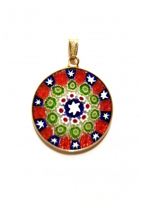 Murrine Pendant Mezzo (gold plated silver, 2,3 cm)